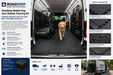 RoadGrip mobile dog gym rubber flooring kit with a dog inside a van.
