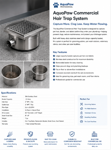 AquaPaw Commercial Hair Trap System